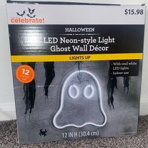Way to Celebrate! LED Neon-style Light Ghost Wall Décor - White
